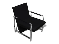 Poltronas com estrutura cromada 2 pcs couro artificial PT196299^ Poltrona