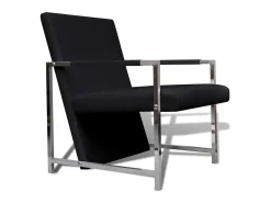Poltronas com estrutura cromada 2 pcs couro artificial PT196299^ Poltrona