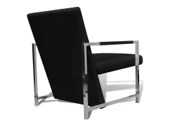 Poltrona| Poltronas com estrutura cromada 2 pcs couro artificial SHL932263 Preto