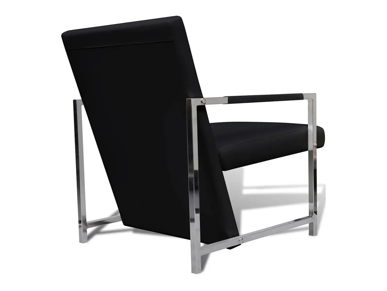 Poltrona| Poltronas com estrutura cromada 2 pcs couro artificial SHL932263 Preto