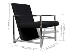 Poltrona| Poltronas com estrutura cromada 2 pcs couro artificial SHL932263 Preto