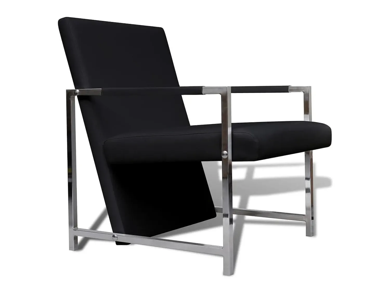 Poltrona| Poltronas com estrutura cromada 2 pcs couro artificial SHL932263 Preto