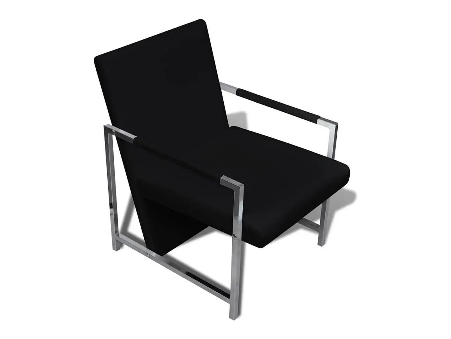 Poltrona| Poltronas com estrutura cromada 2 pcs couro artificial SHL932263 Preto