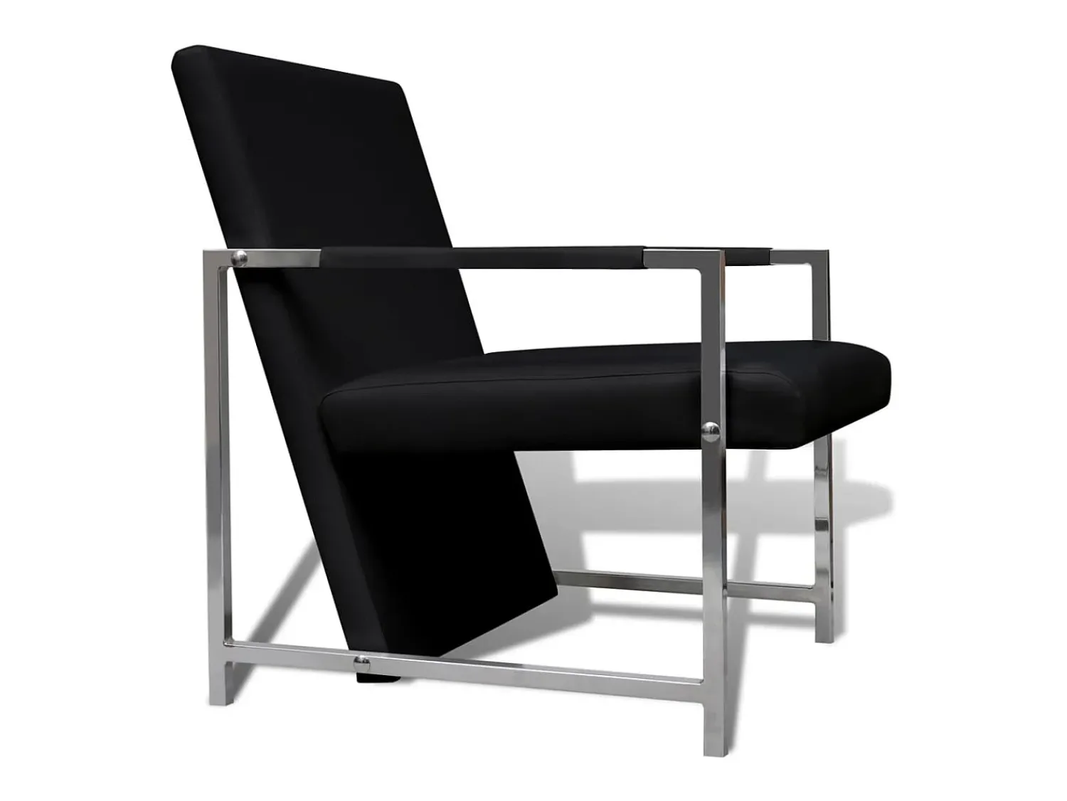 Poltrona| Poltronas com estrutura cromada 2 pcs couro artificial SHL932263 Preto