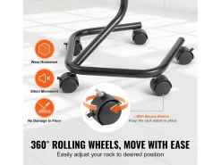 Acessórios De Arrumação* Porta-Folhetos SucceBuy, 32 Bolsas, Suporte de Documentação Rotativo com 5 Rodas, Expositor de Cartões Comemorativos Giratório em 360° Preto