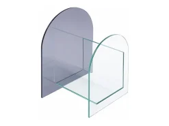 Acessórios De Arrumação|Vente-unique Porta-revistas em vidro temperado transparente e cinza - DUSILLA Transparente / Cinzento