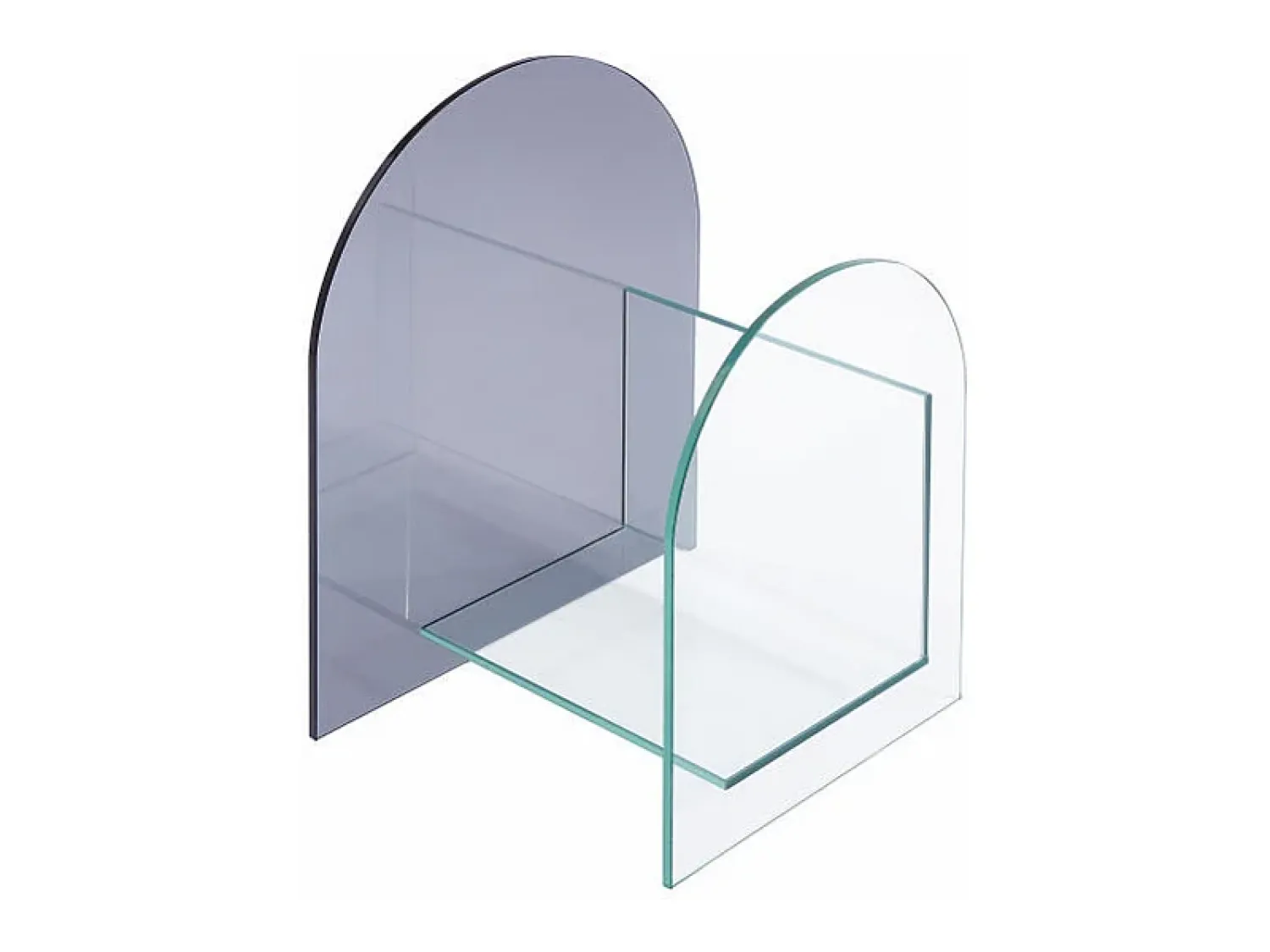 Acessórios De Arrumação|Vente-unique Porta-revistas em vidro temperado transparente e cinza - DUSILLA Transparente / Cinzento