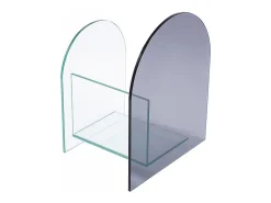Acessórios De Arrumação|Vente-unique Porta-revistas em vidro temperado transparente e cinza - DUSILLA Transparente / Cinzento