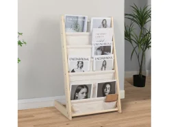 Acessórios De Arrumação|VS Venta-stock Porta-revistas Rui em tecido e madeira com 6 seções. Bege