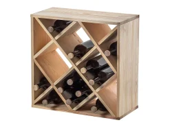 Acessórios De Arrumação|Acessório Vinho E Bar| Porta-vinhos Loreo, grade de madeira, marrom claro