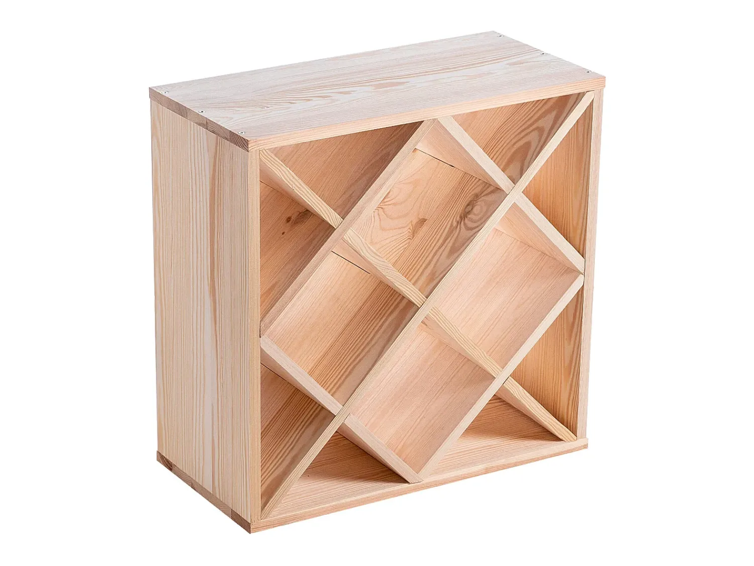 Acessórios De Arrumação|Acessório Vinho E Bar| Porta-vinhos Loreo, grade de madeira, marrom claro