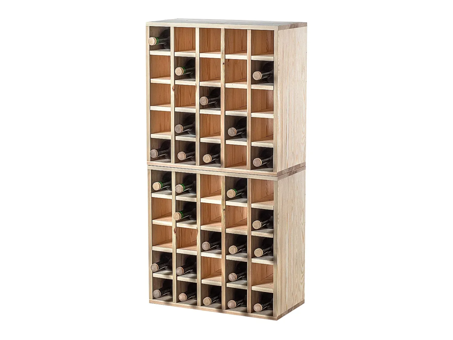 Acessórios De Arrumação|Acessório Vinho E Bar| Porta-vinhos Loreo xadrez madeira marrom claro 2 peças
