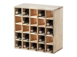 Porta-vinhos Loreo xadrez madeira marrom claro^ Acessórios De Arrumação|Acessório Vinho E Bar