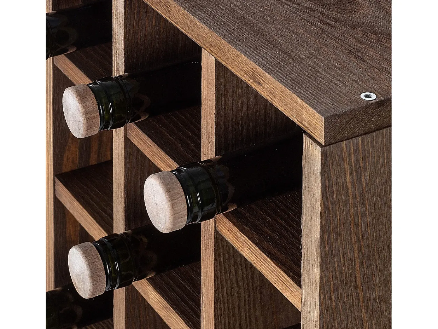 Porta-vinhos Loreo xadrez madeira marrom escuro^ Acessórios De Arrumação|Acessório Vinho E Bar