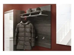 New Meublorama Porte-manteaux SCOTT – Design moderne avec étagère intégrée Prateado