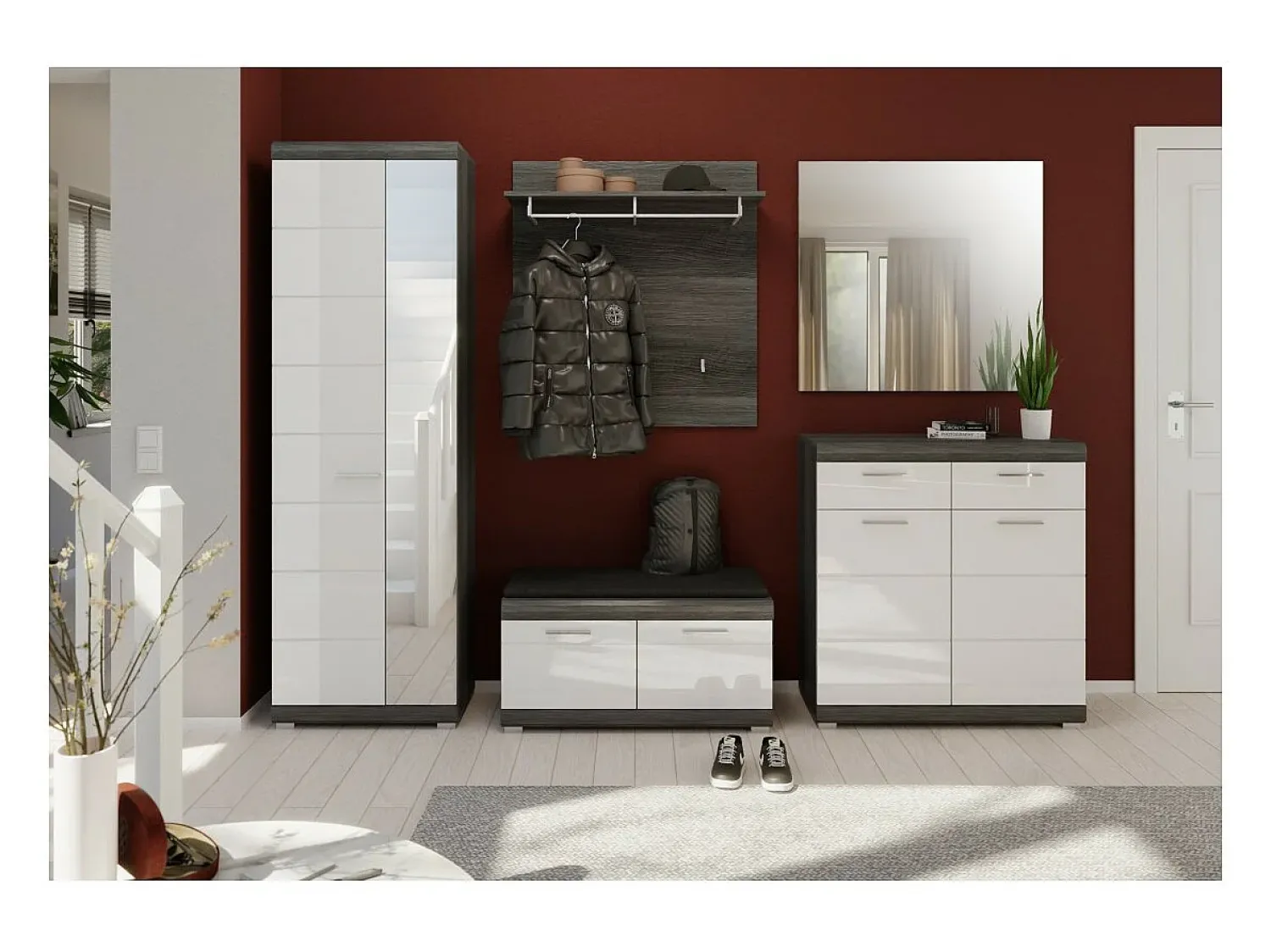 New Meublorama Porte-manteaux SCOTT – Design moderne avec étagère intégrée Prateado