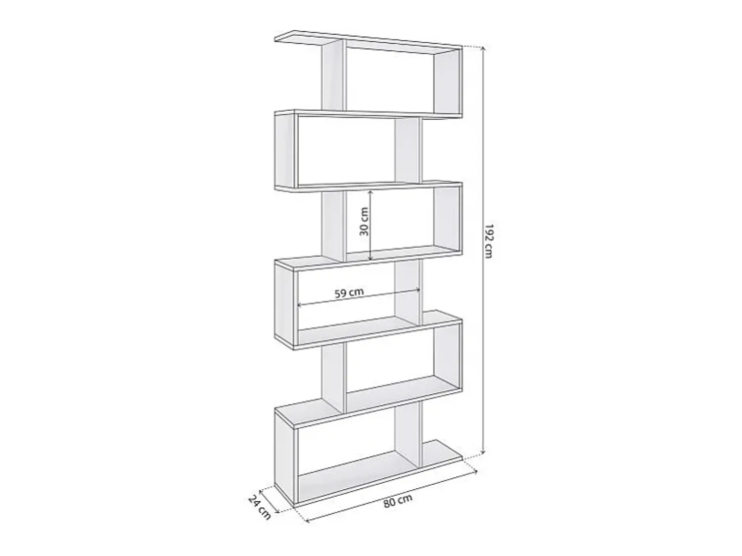Outlet duehome Prateleira alta Zoe Blanco Brillo Cinzento