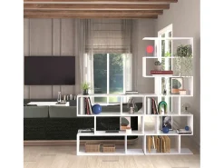Outlet duehome Prateleira alta Zoe Blanco Brillo Cinzento