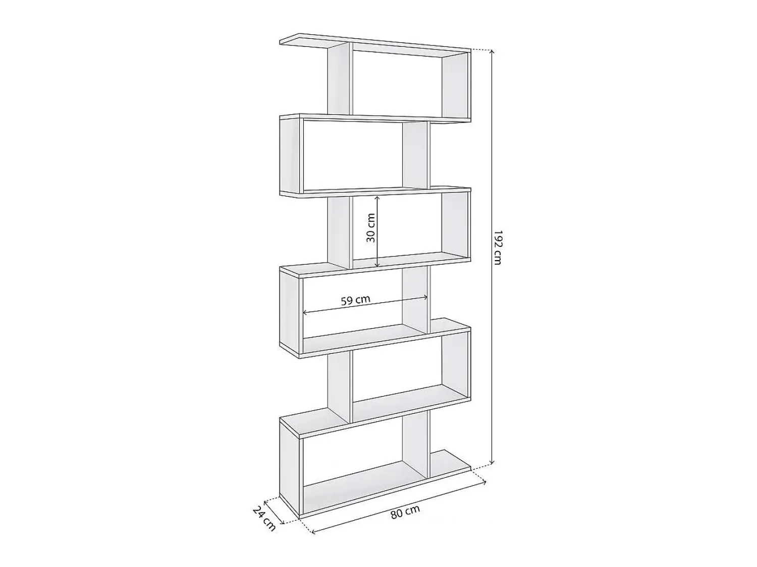 Outlet duehome Prateleira alta Zoe Blanco Brillo Cinzento