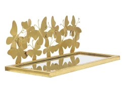 New Prateleira Borboleta 18, Ouro, 43x19,2x16,5 cm, Kendra Home Dourado