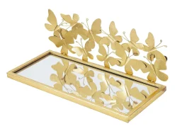 New Prateleira Borboleta 18, Ouro, 43x19,2x16,5 cm, Kendra Home Dourado