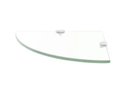 Clearance Prateleira canto, suportes cromados, vidro 35x35cm PT599171 Transparente