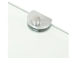 Clearance Prateleira canto, suportes cromados, vidro 35x35cm PT599171 Transparente