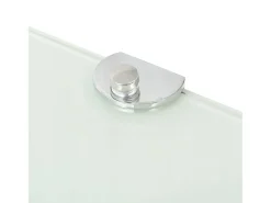 Prateleira canto, suportes cromados, vidro 25x25cm PT961203^ Prateleira