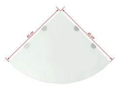 Prateleira* Prateleira canto, suportes cromados, vidro 45x45cm PT362019 Branco