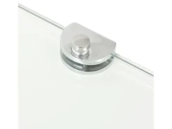 Prateleira canto, suportes cromados, vidro 45x45cm PT995028^ Prateleira