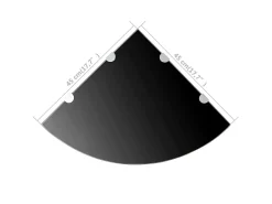 Prateleira* Prateleira canto, suportes cromados, vidro 45x45cm PT704969 Preto