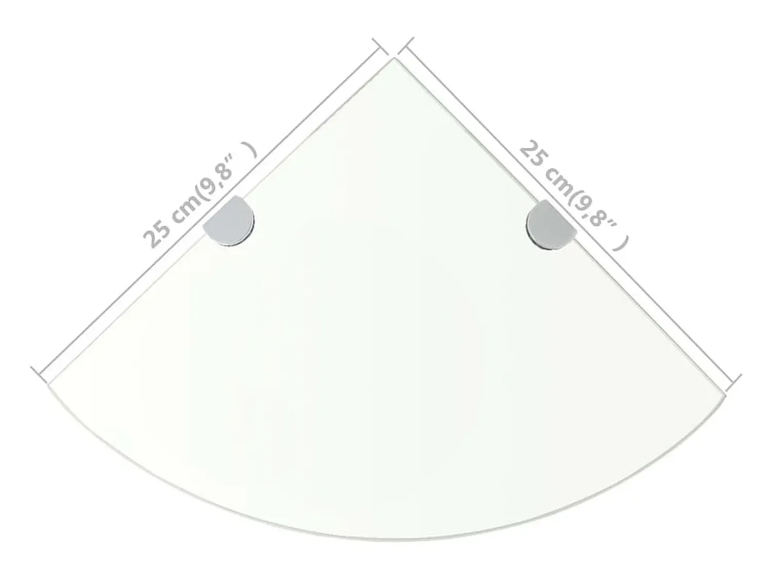 Prateleira|vidaxl Prateleira canto suportes cromados vidro 25x25cm Transparente