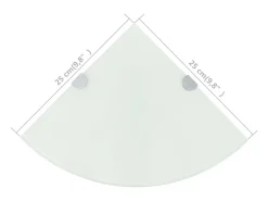 vidaxl Prateleira canto, suportes cromados, vidro 25x25cm^ Prateleira