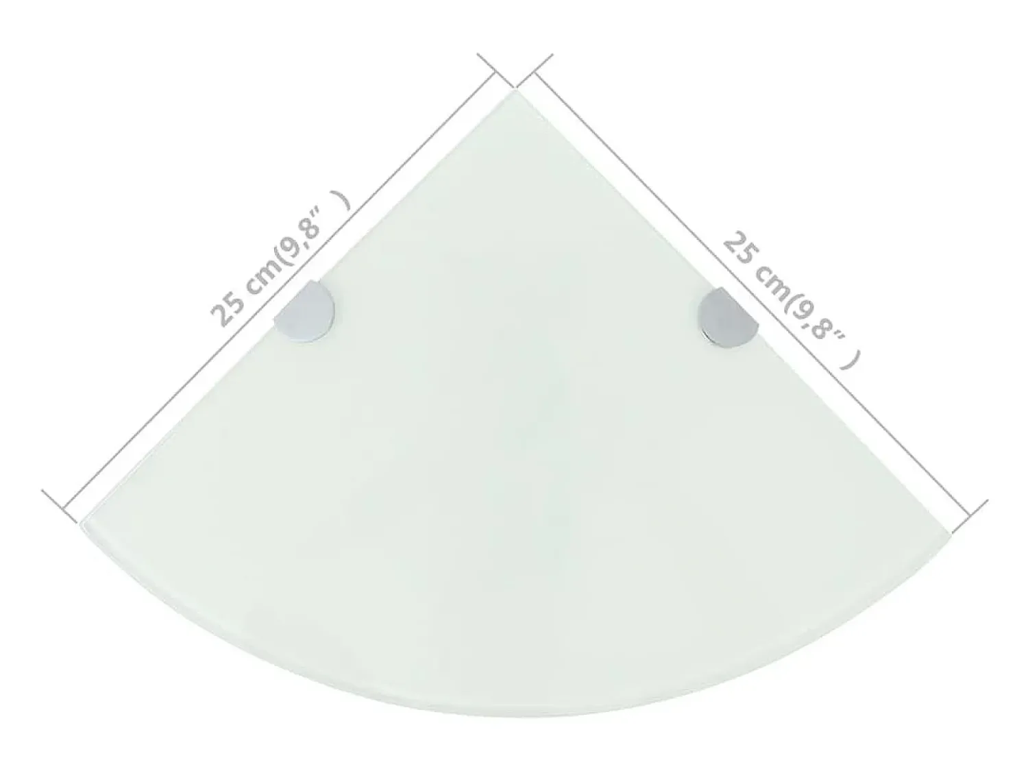 vidaxl Prateleira canto, suportes cromados, vidro 25x25cm^ Prateleira