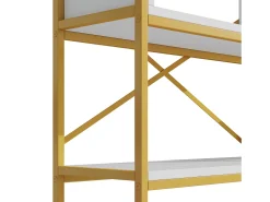 Online Hauss Spole Prateleira com as dimensões de 160 x 29,5 x 180 cm - Metal e MDF - Dourada e branca Branco