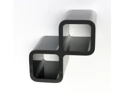 Prateleira* Prateleira cubo retro preta 16x32x20 cm Preto