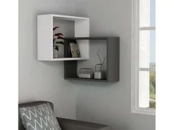 Prateleira*Dmora Prateleira Dcarrett, Prateleira, Prateleira de parede, Prateleiras multiusos, 68x60h68 cm, e Antracite Branco