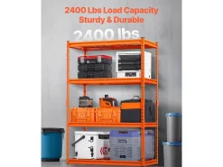 Best Prateleira de armazenamento SucceBuy, Prateleira de Garagem Ajustável de 4 Níveis, Robusto 1089kg Cor de laranja