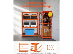 Best Prateleira de armazenamento SucceBuy, Prateleira de Garagem Ajustável de 4 Níveis, Robusto 1089kg Cor de laranja