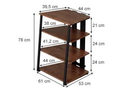 Vicco Prateleira de armazenamento carvalho rústico/ 61x53x78 tonar^ Prateleira