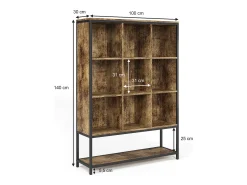 Hot Vicco Prateleira de armazenamento carvalho rústico 100x30x140 fyrk Natural escuro