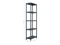 Clearance Helloshop26 Prateleira de armazenamento 125 kg 60 x 30 x 180 cm plástico 02_0000635 Preto