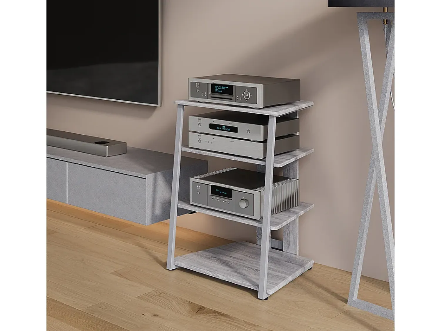 New Vicco Prateleira de armazenamento cinza 61x53x78 tonar Cinzento