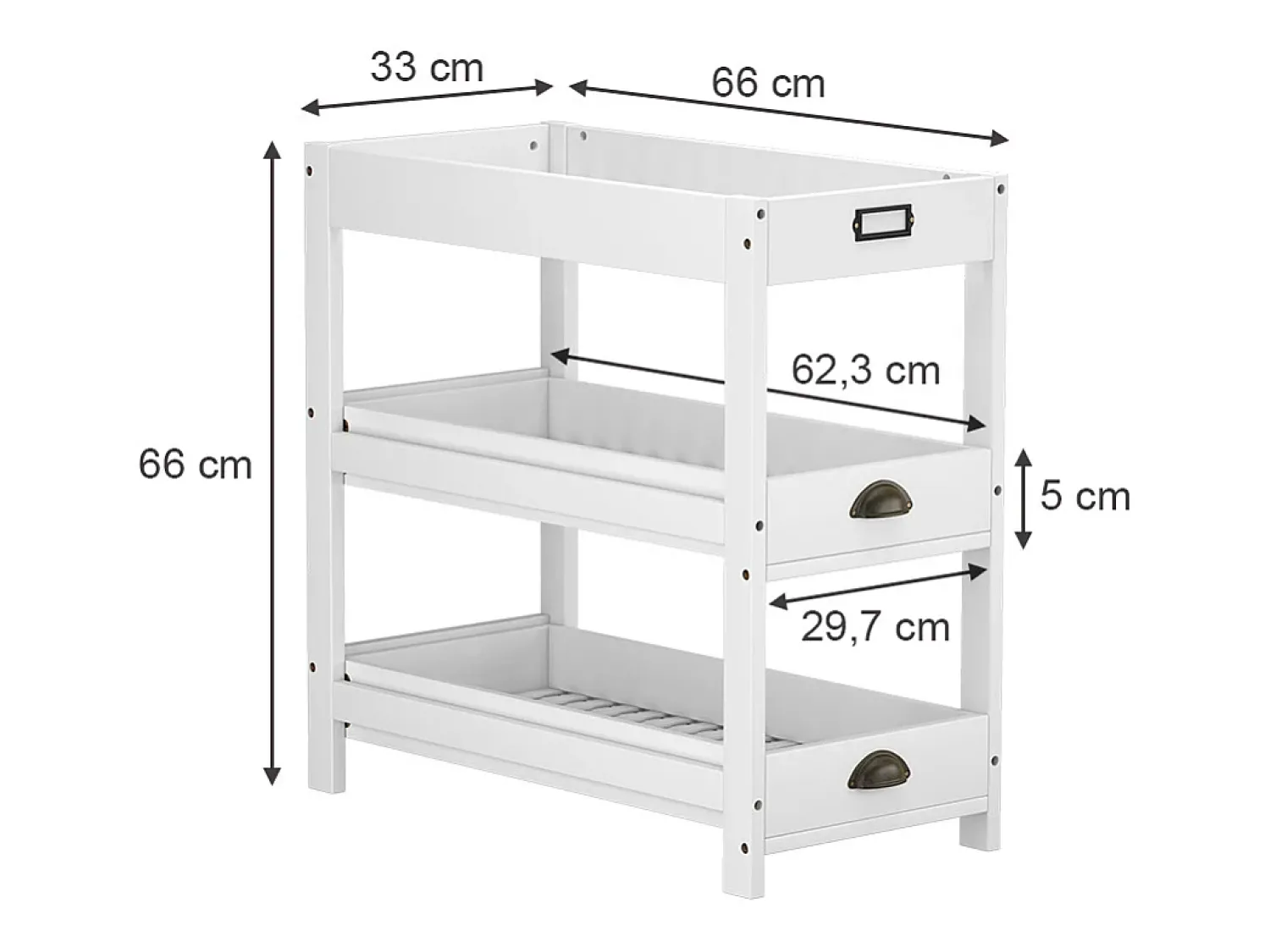 Vicco Prateleira de arrumação 33x66x66 legum^ Prateleira