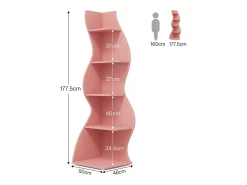 Online Tribesigns Prateleira de Cantinho Ondulada, Estante Moderna de 5 Andares com Forma Curva, Suporte para Plantas Exibidor Único Rosa