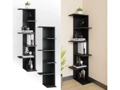 Prateleira|Vicco Prateleira de canto antracite 37x37x140.1 tera Cinza antracite