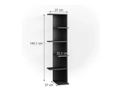 Prateleira|Vicco Prateleira de canto antracite 37x37x140.1 tera Cinza antracite