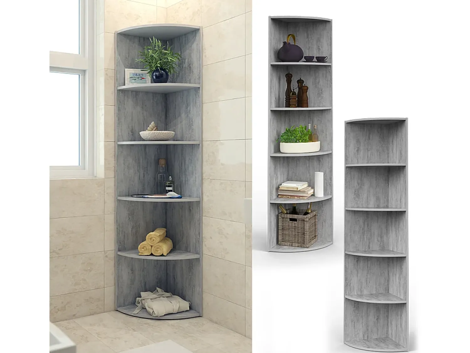 Sale Vicco Prateleira de canto betão 40x40x180 ecki Cinzento claro