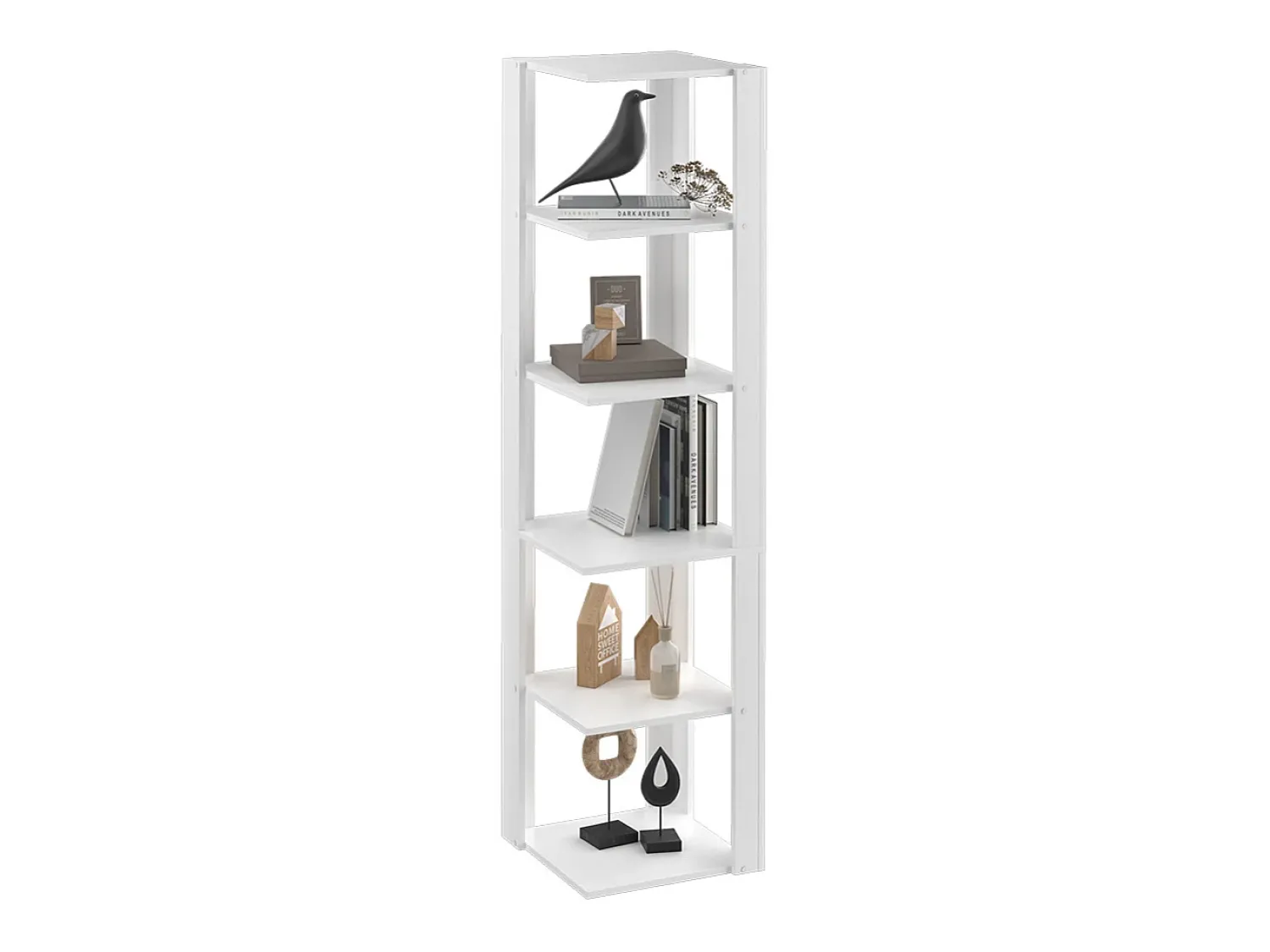 Outlet Vicco Prateleira de canto 45x45x180 amina Branco