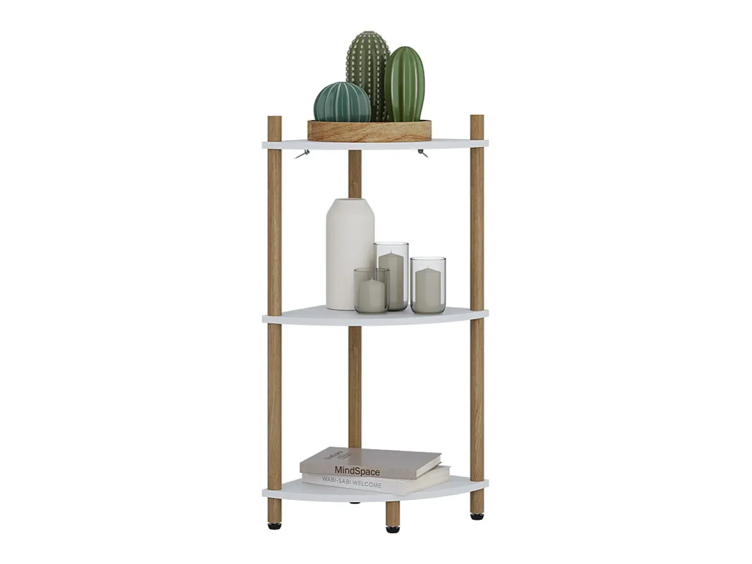 Vicco Prateleira de canto /pinheiro 29x29x72 bivio^ Prateleira